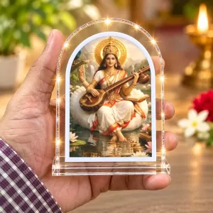 Goddess Saraswati L Shape Acrylic Showpiece 3 X 3.5 Inch For Home, Office And Car (F177471) Goddess Saraswati L Shape Acrylic Showpiece 3 X 3.5 Inch For Home, Office And Car (F177471)