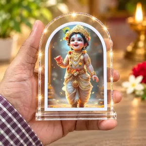 Bal Krishna L Shape Acrylic Showpiece 3 X 3.5 Inch For Home, Office And Car (F177474)