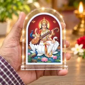 Goddess Saraswati L Shape Acrylic Showpiece 3 X 3.5 Inch For Home, Office And Car (F177477) Goddess Saraswati L Shape Acrylic Showpiece 3 X 3.5 Inch For Home, Office And Car (F177477)