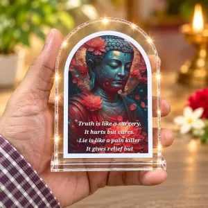 Buddha L Shape Acrylic Showpiece 3 X 3.5 Inch For Home, Office And Car (F177482)