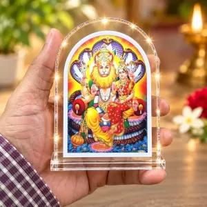 Lakshmi Narasimha L Shape Acrylic Showpiece 3 X 3.5 Inch For Home, Office And Car (F177484) Lakshmi Narasimha L Shape Acrylic Showpiece 3 X 3.5 Inch For Home, Office And Car (F177484)