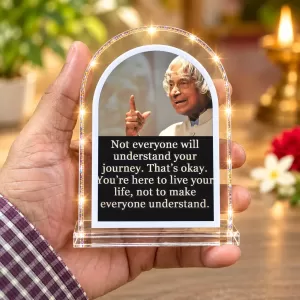 A. P. J. Abdul Kalam L Shape Acrylic Showpiece 3 X 3.5 Inch For Home, Office And Car (F177491) A. P. J. Abdul Kalam L Shape Acrylic Showpiece 3 X 3.5 Inch For Home, Office And Car (F177491)