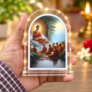 Buddha L Shape Acrylic Showpiece 3 X 3.5 Inch For Home, Office And Car (F177507)