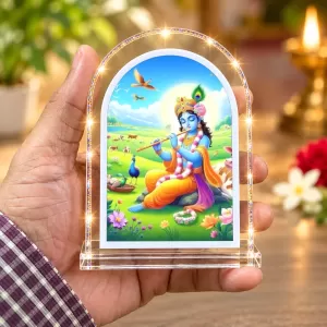 Lord Krishna L Shape Acrylic Showpiece 3 X 3.5 Inch For Home, Office And Car (F177513) Lord Krishna L Shape Acrylic Showpiece 3 X 3.5 Inch For Home, Office And Car (F177513)