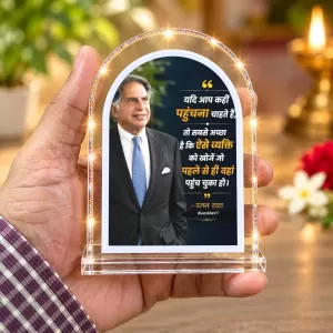 Ratan Tata L Shape Acrylic Showpiece 3 X 3.5 Inch For Home, Office And Car (F177518)