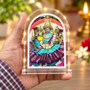 Goddess Sri Chamundeshwari L Shape Acrylic Showpiece 3 X 3.5 Inch For Home, Office And Car (F177522)