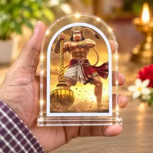 Hanuman L Shape Acrylic Showpiece 3 X 3.5 Inch For Home, Office And Car (F177530)