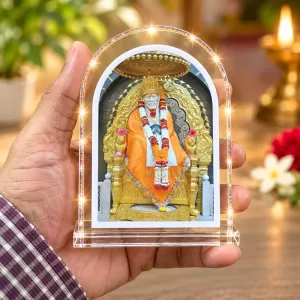 Shirdi Sai Baba L Shape Acrylic Showpiece 3 X 3.5 Inch For Home, Office And Car (F177533) Shirdi Sai Baba L Shape Acrylic Showpiece 3 X 3.5 Inch For Home, Office And Car (F177533)