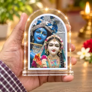 Radha Krishna L Shape Acrylic Showpiece 3 X 3.5 Inch For Home, Office And Car (F177535)