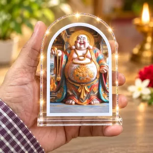 Laughing Buddha L Shape Acrylic Showpiece 3 X 3.5 Inch For Home, Office And Car (F177547) Laughing Buddha L Shape Acrylic Showpiece 3 X 3.5 Inch For Home, Office And Car (F177547)