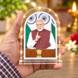 Narendra Modi L Shape Acrylic Showpiece 3 X 3.5 Inch For Home, Office And Car (F177552) Narendra Modi L Shape Acrylic Showpiece 3 X 3.5 Inch For Home, Office And Car (F177552)
