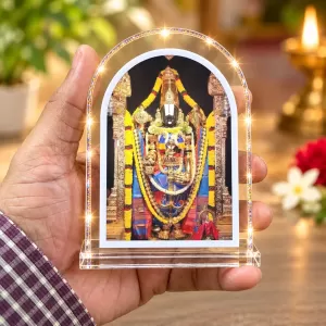 Lord Venkateswara L Shape Acrylic Showpiece 3 X 3.5 Inch For Home, Office And Car (F177555)