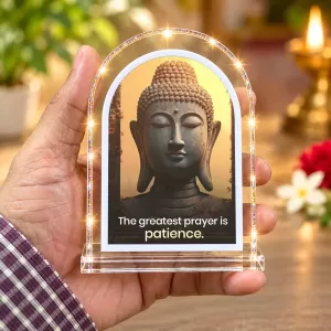 Buddha L Shape Acrylic Showpiece 3 X 3.5 Inch For Home, Office And Car (F177558)