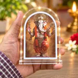 Lord Ganesha L Shape Acrylic Showpiece 3 X 3.5 Inch For Home, Office And Car (F177560) Lord Ganesha L Shape Acrylic Showpiece 3 X 3.5 Inch For Home, Office And Car (F177560)