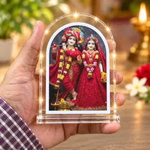 Radha Krishna L Shape Acrylic Showpiece 3 X 3.5 Inch For Home, Office And Car (F177561)