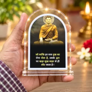 Buddha L Shape Acrylic Showpiece 3 X 3.5 Inch For Home, Office And Car (F177565)