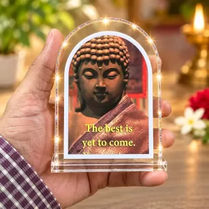 Buddha L Shape Acrylic Showpiece 3 X 3.5 Inch For Home, Office And Car (F177566)