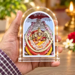Goddess Sri Chamundeshwari Devi L Shape Acrylic Showpiece 3 X 3.5 Inch For Home, Office And Car (F177570)