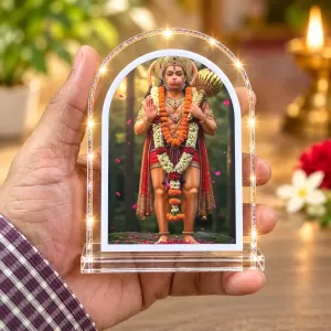 Hanuman L Shape Acrylic Showpiece 3 X 3.5 Inch For Home, Office And Car (F177579)