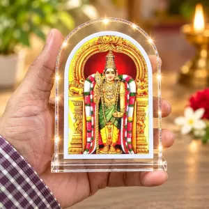 Lord Murugan L Shape Acrylic Showpiece 3 X 3.5 Inch For Home, Office And Car (F177583)