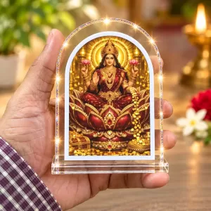 Goddess Lakshmi L Shape Acrylic Showpiece 3 X 3.5 Inch For Home, Office And Car (F177585)