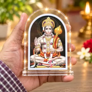 Hanuman L Shape Acrylic Showpiece 3 X 3.5 Inch For Home, Office And Car (F177586)