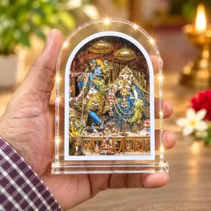 Radha Krishna L Shape Acrylic Showpiece 3 X 3.5 Inch For Home, Office And Car (F177589)