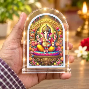Lord Ganesha L Shape Acrylic Showpiece 3 X 3.5 Inch For Home, Office And Car (F177592) Lord Ganesha L Shape Acrylic Showpiece 3 X 3.5 Inch For Home, Office And Car (F177592)
