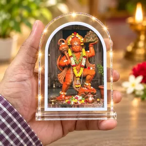 Hanuman L Shape Acrylic Showpiece 3 X 3.5 Inch For Home, Office And Car (F177593)
