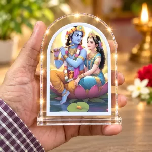 Radha Krishna L Shape Acrylic Showpiece 3 X 3.5 Inch For Home, Office And Car (F177598) Radha Krishna L Shape Acrylic Showpiece 3 X 3.5 Inch For Home, Office And Car (F177598)