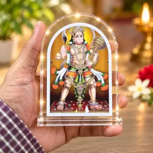 Hanuman L Shape Acrylic Showpiece 3 X 3.5 Inch For Home, Office And Car (F177602)