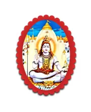 Shiva Wall Decorative Showpiece 6 X 8 Inch | 4 MM MDF Wooden Glossy Sublimation Print | Back Hook Wall Hanging | Home Temple & Living Room Decor (F56956)