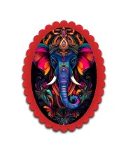 Ganesha Wall Decorative Showpiece 6 X 8 Inch | 4 MM MDF Wooden Glossy Sublimation Print | Back Hook Wall Hanging | Home Temple & Living Room Decor (F56976)