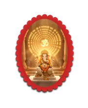 Ganesha Wall Decorative Showpiece 6 X 8 Inch | 4 MM MDF Wooden Glossy Sublimation Print | Back Hook Wall Hanging | Home Temple & Living Room Decor (F56979)