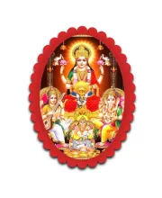 Lakshmi Wall Decorative Showpiece 6 X 8 Inch | 4 MM MDF Wooden Glossy Sublimation Print | Back Hook Wall Hanging | Home Temple & Living Room Decor (F56984)