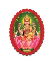 Lakshmi Wall Decorative Showpiece 6 X 8 Inch | 4 MM MDF Wooden Glossy Sublimation Print | Back Hook Wall Hanging | Home Temple & Living Room Decor (F56990)