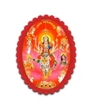 Durga Wall Decorative Showpiece 6 X 8 Inch | 4 MM MDF Wooden Glossy Sublimation Print | Back Hook Wall Hanging | Home Temple & Living Room Decor (F56992)