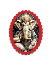 Ganesha Wall Decorative Showpiece 6 X 8 Inch | 4 MM MDF Wooden Glossy Sublimation Print | Back Hook Wall Hanging | Home Temple & Living Room Decor (F56995)