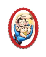 Ganesha Wall Decorative Showpiece 6 X 8 Inch | 4 MM MDF Wooden Glossy Sublimation Print | Back Hook Wall Hanging | Home Temple & Living Room Decor (F57006)