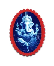 Ganesha Wall Decorative Showpiece 6 X 8 Inch | 4 MM MDF Wooden Glossy Sublimation Print | Back Hook Wall Hanging | Home Temple & Living Room Decor (F57007)
