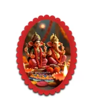 Ganesha Wall Decorative Showpiece 6 X 8 Inch | 4 MM MDF Wooden Glossy Sublimation Print | Back Hook Wall Hanging | Home Temple & Living Room Decor (F57023)