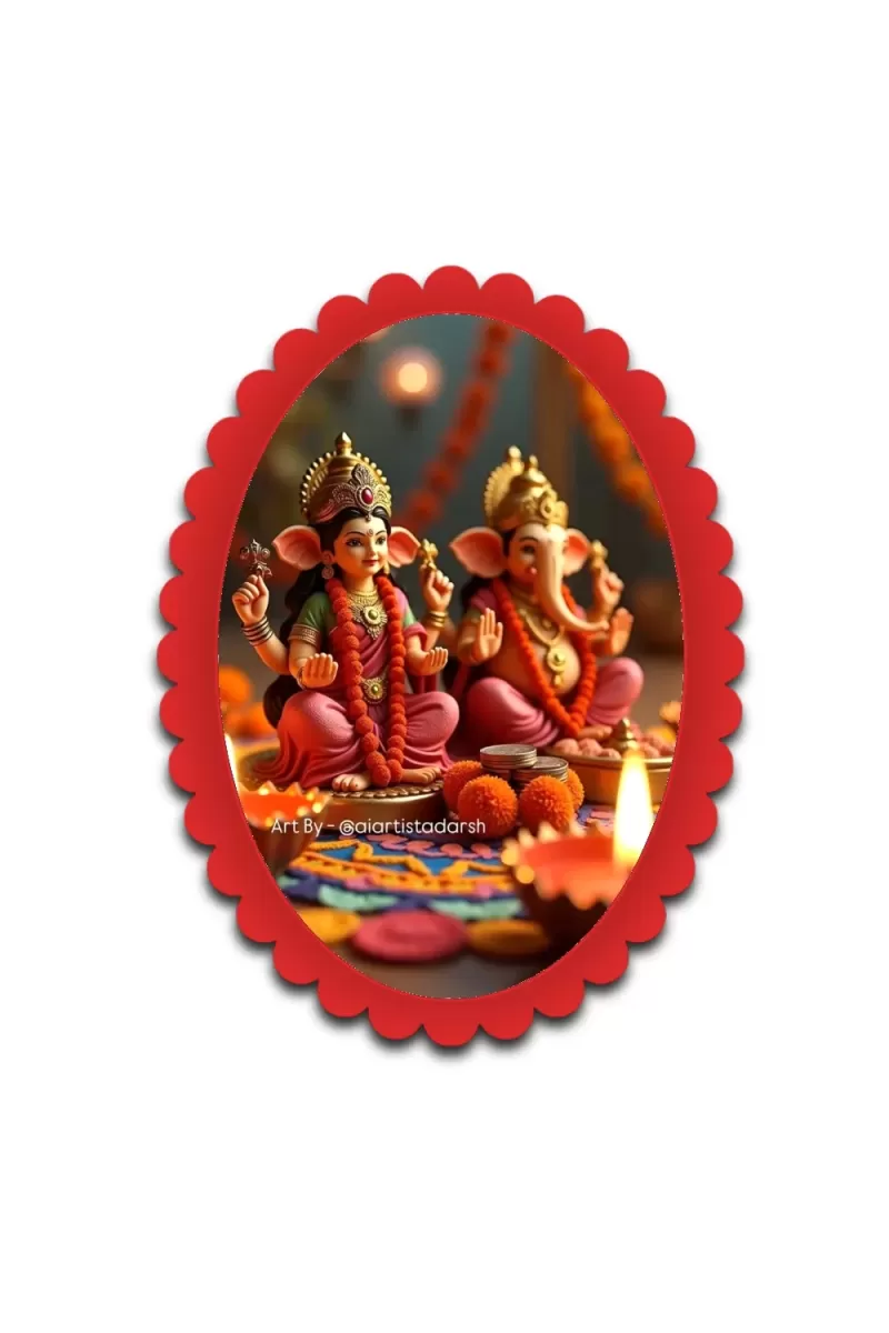 Ganesha Wall Decorative Showpiece 6 X 8 Inch | 4 MM MDF Wooden Glossy Sublimation Print | Back Hook Wall Hanging | Home Temple & Living Room Decor (F57023)