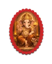 Ganesha Wall Decorative Showpiece 6 X 8 Inch | 4 MM MDF Wooden Glossy Sublimation Print | Back Hook Wall Hanging | Home Temple & Living Room Decor (F57025)
