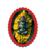 Ganesha Wall Decorative Showpiece 6 X 8 Inch | 4 MM MDF Wooden Glossy Sublimation Print | Back Hook Wall Hanging | Home Temple & Living Room Decor (F57031)