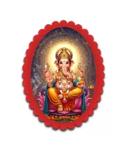Ganesha Wall Decorative Showpiece 6 X 8 Inch | 4 MM MDF Wooden Glossy Sublimation Print | Back Hook Wall Hanging | Home Temple & Living Room Decor (F57042)