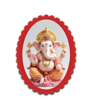 Ganesha Wall Decorative Showpiece 6 X 8 Inch | 4 MM MDF Wooden Glossy Sublimation Print | Back Hook Wall Hanging | Home Temple & Living Room Decor (F57045)