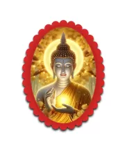 Gautama Buddha Wall Decorative Showpiece 6 X 8 Inch | 4 MM MDF Wooden Glossy Sublimation Print | Back Hook Wall Hanging | Home Temple & Living Room Decor (F57047)