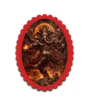 Ganesha Wall Decorative Showpiece 6 X 8 Inch | 4 MM MDF Wooden Glossy Sublimation Print | Back Hook Wall Hanging | Home Temple & Living Room Decor (F57050)