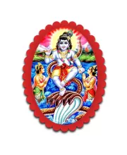 Krishna Wall Decorative Showpiece 6 X 8 Inch | 4 MM MDF Wooden Glossy Sublimation Print | Back Hook Wall Hanging | Home Temple & Living Room Decor (F57117)