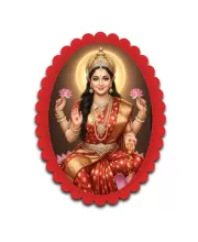 Lakshmi Wall Decorative Showpiece 6 X 8 Inch | 4 MM MDF Wooden Glossy Sublimation Print | Back Hook Wall Hanging | Home Temple & Living Room Decor (F57144)